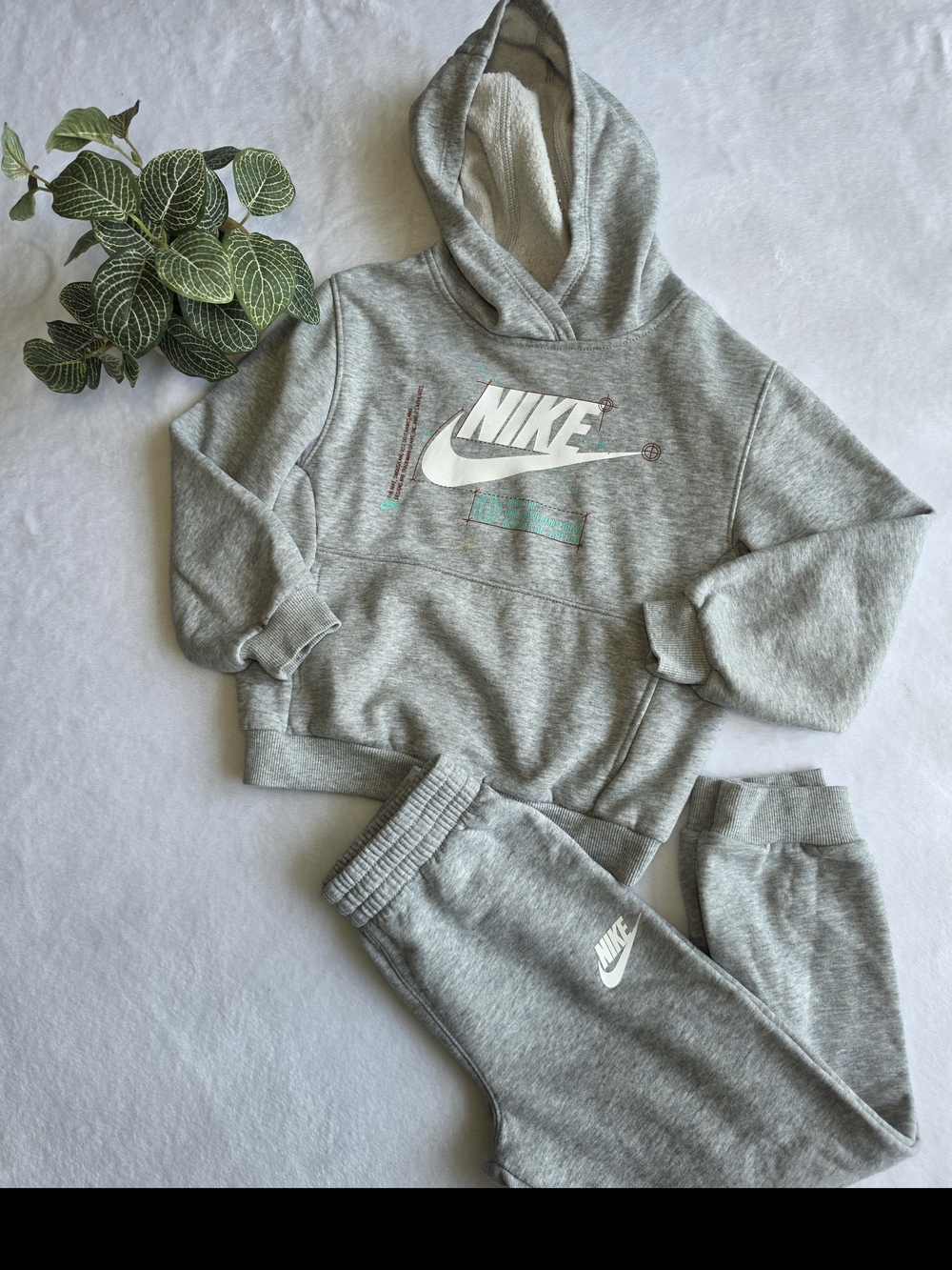 Nike Kids Grey Fleece Jogger Pants - Grey